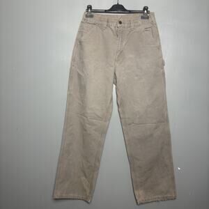 Carhartt Work Pants Dungaree Trouser Faded Tag Crew B11 Grayish Tan Light 32 Fit